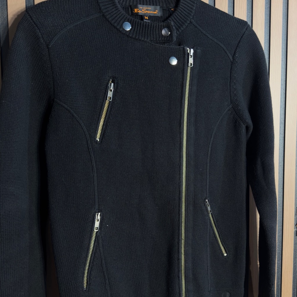 Ben Sherman Black Bomber Jacket M - Picture 2 of 5